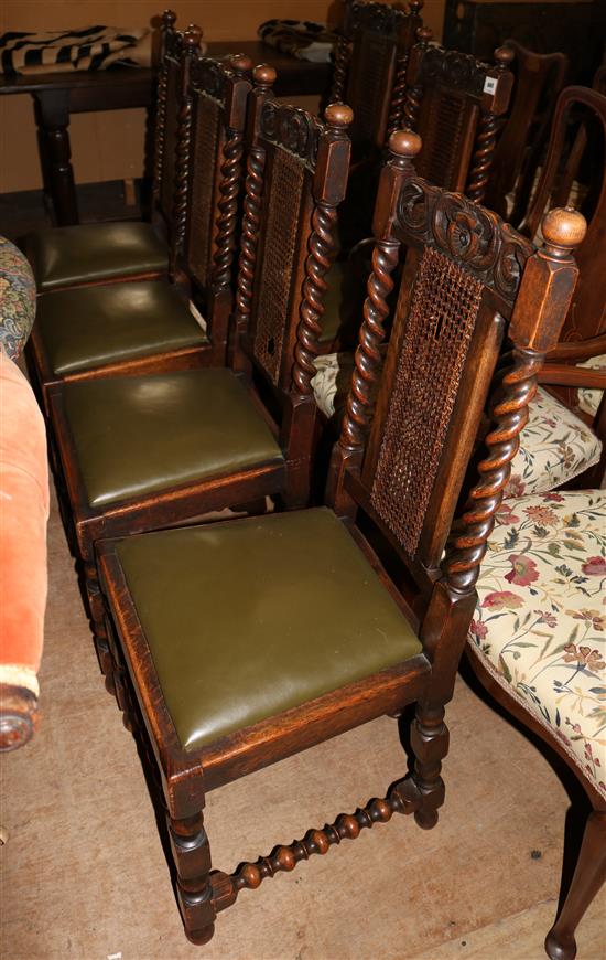 Set 6 oak Carolean style chair (5 + 1)(-)
